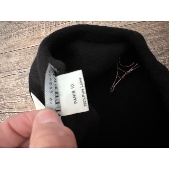 Laulhere France Crimson Black Wool Beret Eiffel Tower Tam Hat French wool NWT - Picture 3 of 10